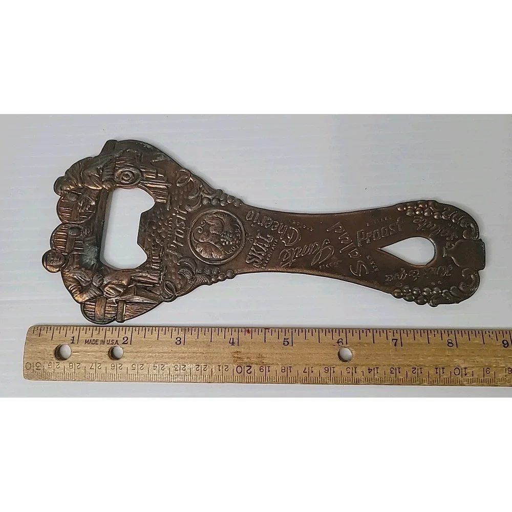 Vintage HUGE‎ Cheers Around the World Ornate Brass 8 1/2